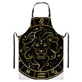 Gold And Black Leo Sign Print Bib Apron With Pocket