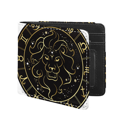 Gold And Black Leo Sign Print Bifold Wallet