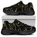 Gold And Black Leo Sign Print Black Chunky Shoes