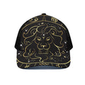 Gold And Black Leo Sign Print Black Mesh Trucker Hat