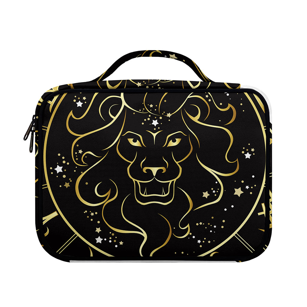 Gold And Black Leo Sign Print Briefcase Bible Bag