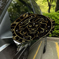 Gold And Black Leo Sign Print Car Side Mirror Covers