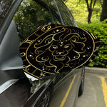 Gold And Black Leo Sign Print Car Side Mirror Covers