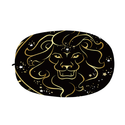 Gold And Black Leo Sign Print Car Side Mirror Covers