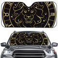 Gold And Black Leo Sign Print Car Windshield Sun Shade