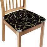 Gold And Black Leo Sign Print Chair Cushion Cover
