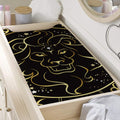 Gold And Black Leo Sign Print Changing Pad Cover
