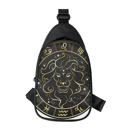 Gold And Black Leo Sign Print Chest Bag