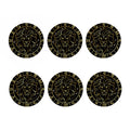 Gold And Black Leo Sign Print Coaster Set