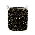 Gold And Black Leo Sign Print Collapsible Laundry Basket