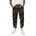 Gold And Black Leo Sign Print Cotton Sweatpants