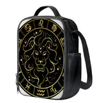 Gold And Black Leo Sign Print Crossbody Lunch Bag