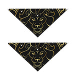 Gold And Black Leo Sign Print Dog Bandana