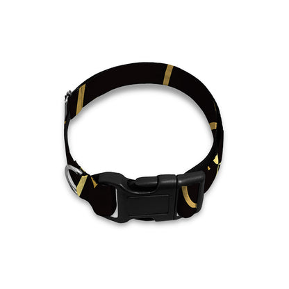 Gold And Black Leo Sign Print Dog Collar