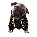 Gold And Black Leo Sign Print Dog Zip Up Hoodie
