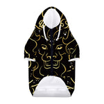 Gold And Black Leo Sign Print Dog Zip Up Hoodie
