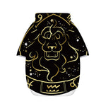 Gold And Black Leo Sign Print Dog Zip Up Hoodie