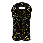 Gold And Black Leo Sign Print Double Neoprene Wine Tote