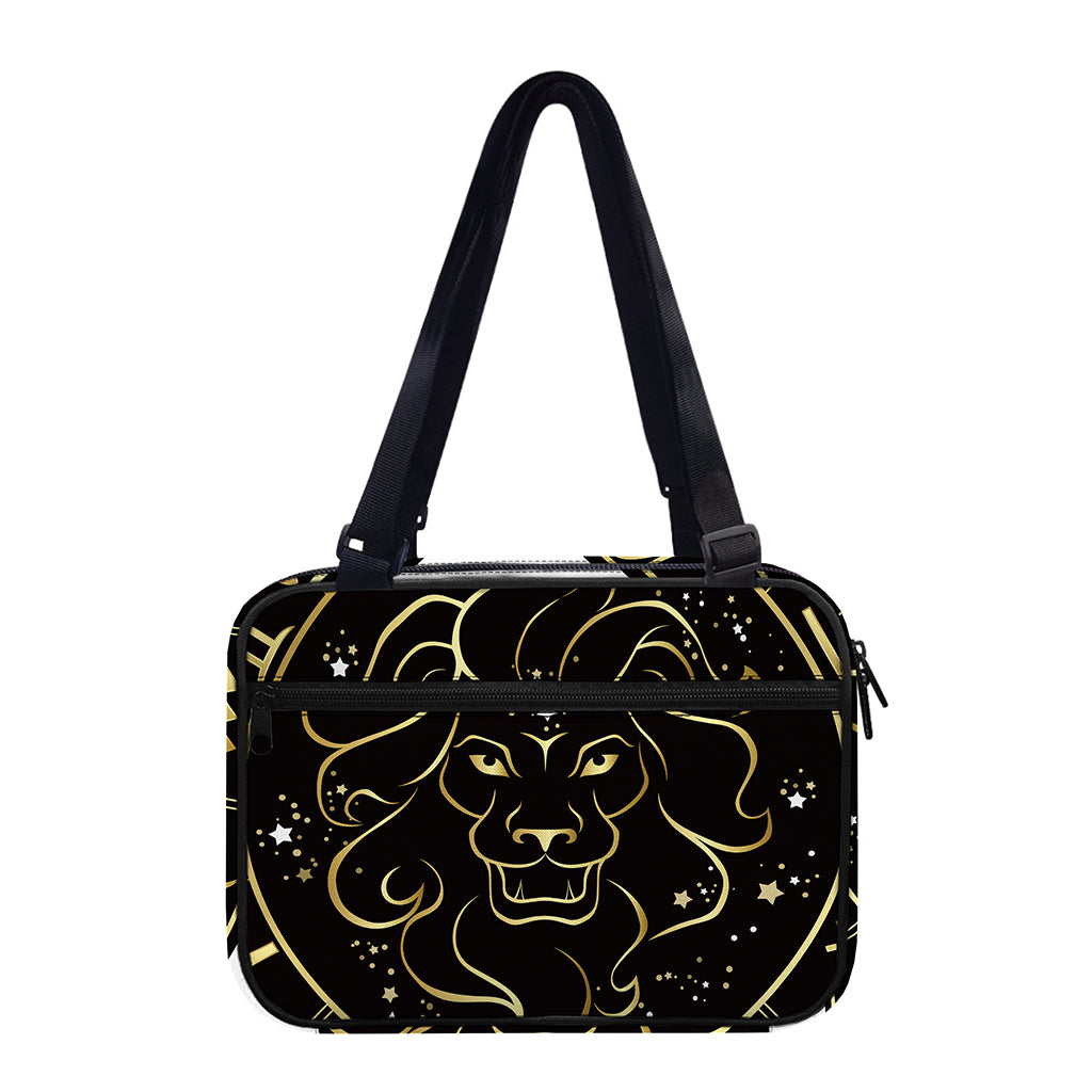 Gold And Black Leo Sign Print Double Strap Bible Bag