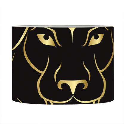 Gold And Black Leo Sign Print Drum Lamp Shade