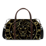 Gold And Black Leo Sign Print Duffle Bag