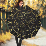 Gold And Black Leo Sign Print Foldable Umbrella