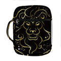 Gold And Black Leo Sign Print Front Pocket Bible Bag