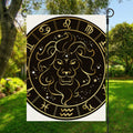 Gold And Black Leo Sign Print Garden Flag