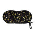 Gold And Black Leo Sign Print Glasses Case