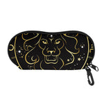 Gold And Black Leo Sign Print Glasses Case