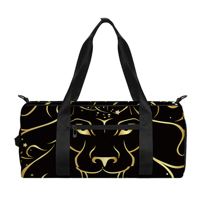 Gold And Black Leo Sign Print Gym Bag