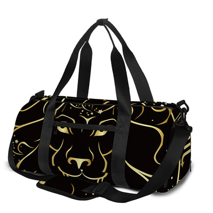 Gold And Black Leo Sign Print Gym Bag