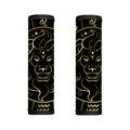 Gold And Black Leo Sign Print Handle Covers