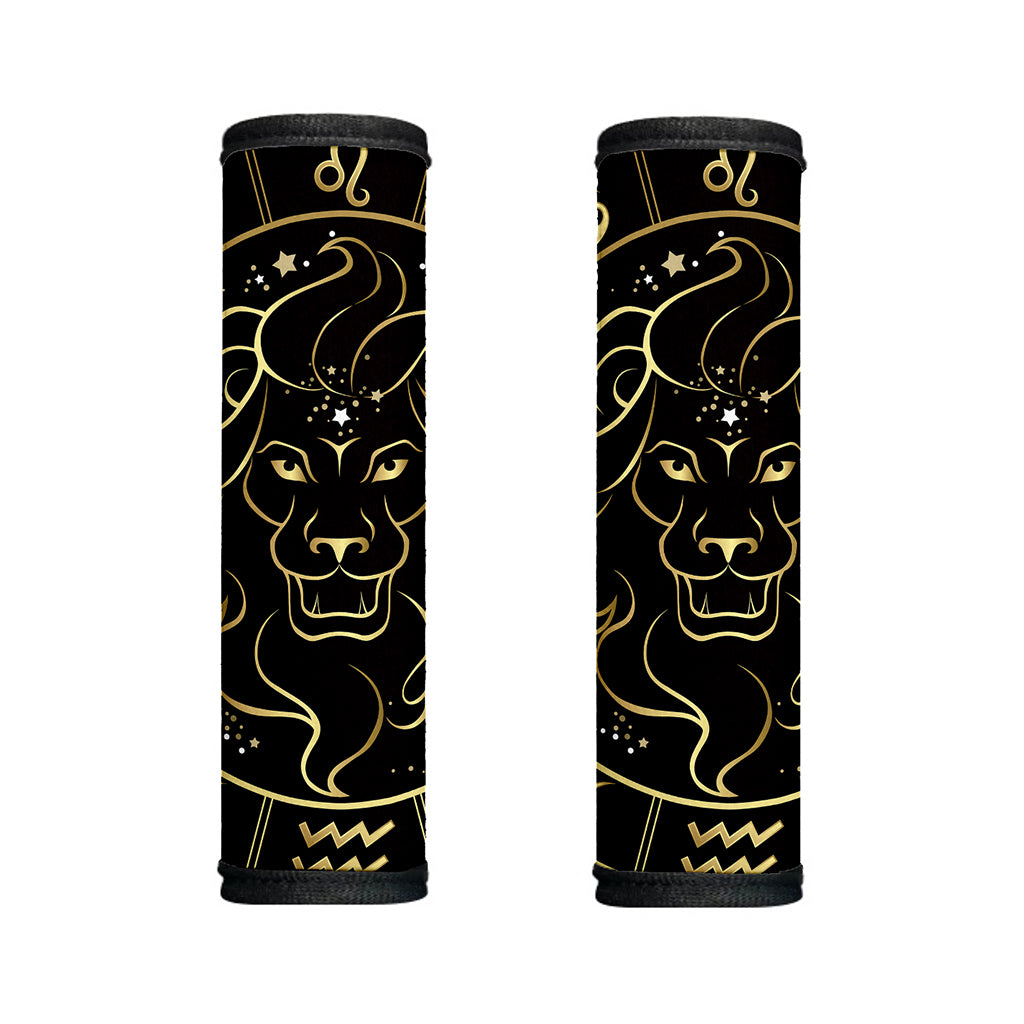 Gold And Black Leo Sign Print Handle Covers