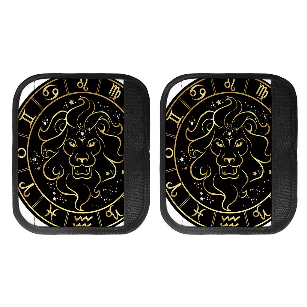 Gold And Black Leo Sign Print Handle Covers