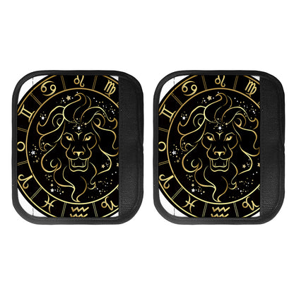 Gold And Black Leo Sign Print Handle Covers