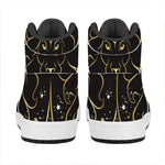 Gold And Black Leo Sign Print High Top Leather Sneakers