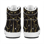 Gold And Black Leo Sign Print High Top Leather Sneakers
