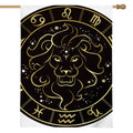 Gold And Black Leo Sign Print House Flag