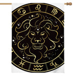 Gold And Black Leo Sign Print House Flag