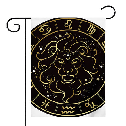 Gold And Black Leo Sign Print House Flag