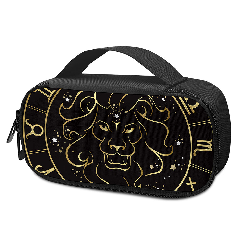 Gold And Black Leo Sign Print Insulin Cooler Travel Case