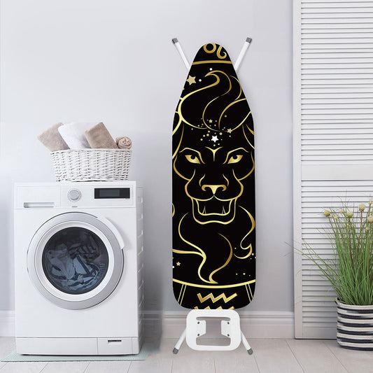 Gold And Black Leo Sign Print Ironing Board Cover