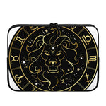 Gold And Black Leo Sign Print Laptop Sleeve