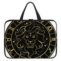 Gold And Black Leo Sign Print Laptop Sleeve With Handle