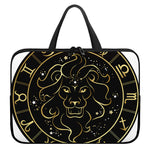 Gold And Black Leo Sign Print Laptop Sleeve With Handle