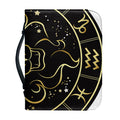Gold And Black Leo Sign Print Leather Bible Cover