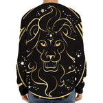 Gold And Black Leo Sign Print Long Sleeve Baseball Jersey