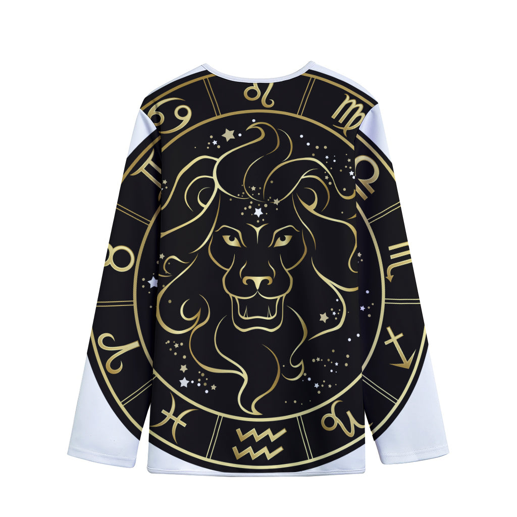 Gold And Black Leo Sign Print Long Sleeve Short Coat