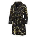 Gold And Black Leo Sign Print Men's Bathrobe